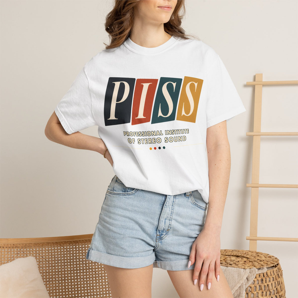 PISS Retro Block Logo T‑Shirt — Professional Institute of Stereo Sound Graphic Tee