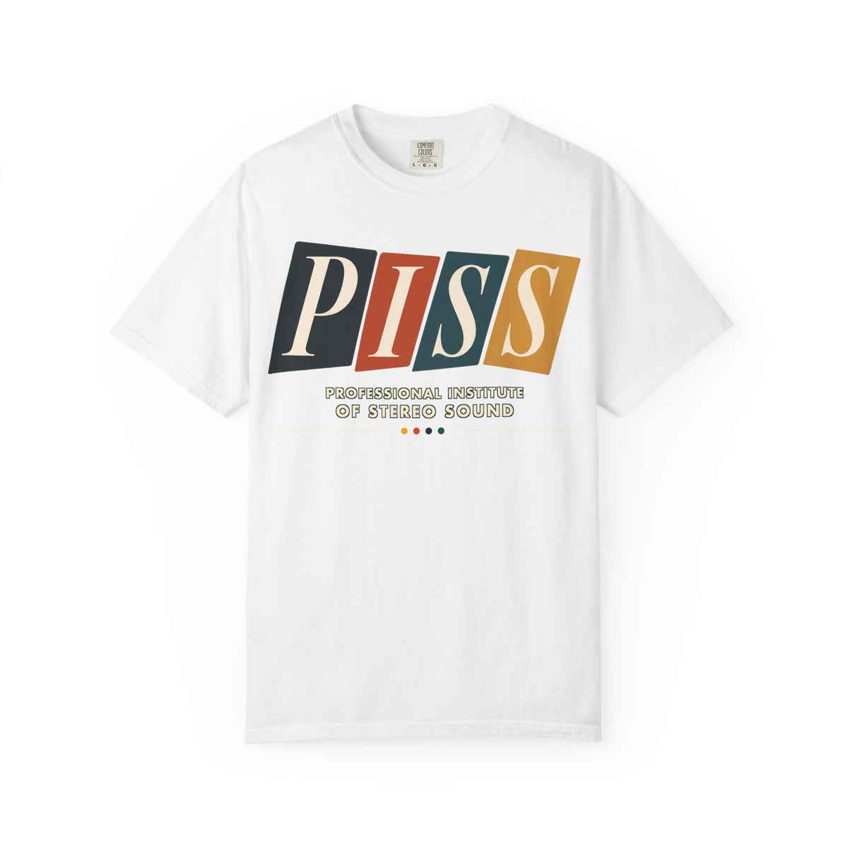 PISS Retro Block Logo T‑Shirt — Professional Institute of Stereo Sound Graphic Tee